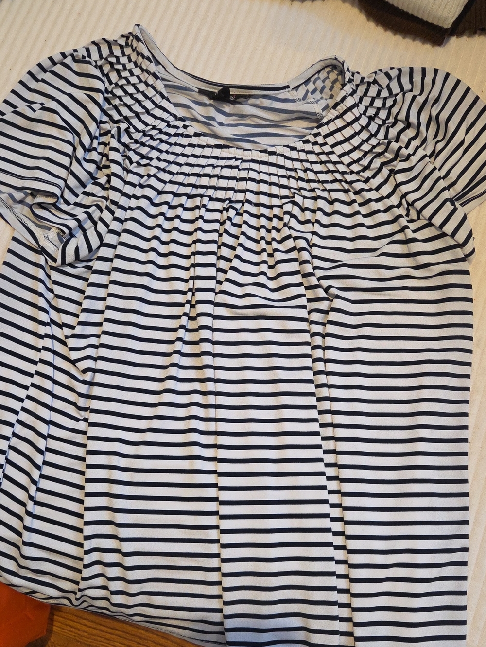 Style & Co Striped Navy and White Women’s Short Sleeve Top